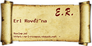 Erl Rovéna névjegykártya
